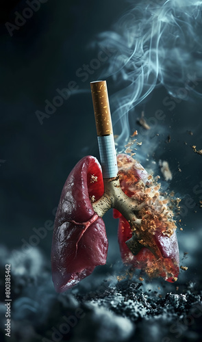 Smoking kills heart concept ad