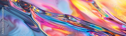 A sheet of titanium with a rainbow oil slick shimmering across its surface, creating a mesmerizing abstract effect   photo