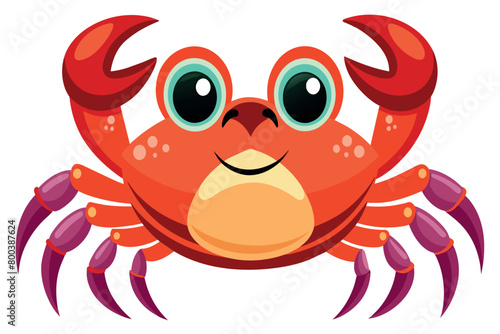 A cartoon crab with a big smile on its face