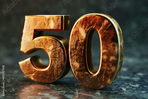 Number 50 in 3d style