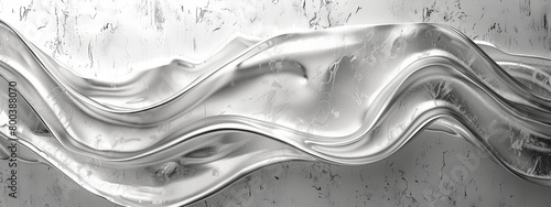 Abstract White Metallic Waves, An image depicting undulating metallic waves with a lustrous sheen.