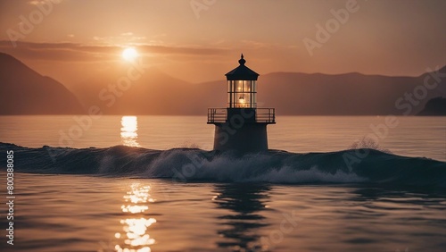 lighthouse at sunset  