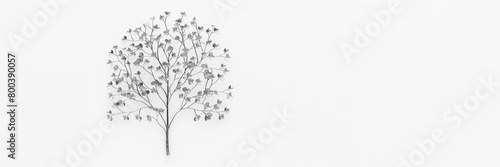 Silver artificial tree on white background
