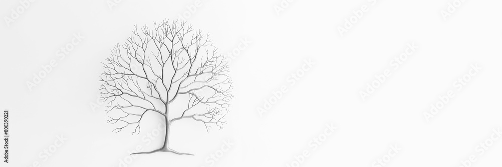 Obraz premium Silver artificial tree on white background