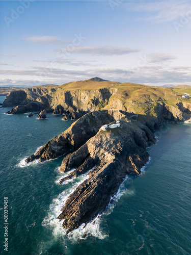Tourism in Ireland, wild Ireland, spectacular view of the cliffs and Mizen Head on the Irish west coast photo