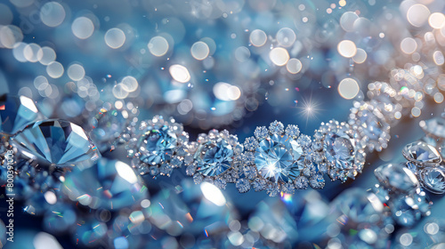 A closed up luxurious jewelry advertisement in the jewelry industry.