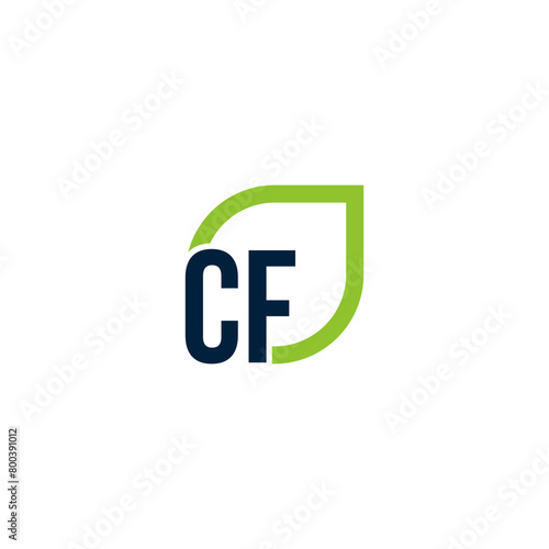 Initial CF logo grows vector, develops, natural, organic, simple, financial logo suitable for your company.