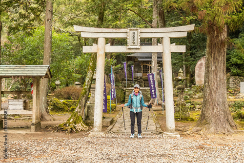 Start of the Nakahechi route on the Kumano Kodo UNESCO World Heritage trek, Takijiri, Wakayama, Japan