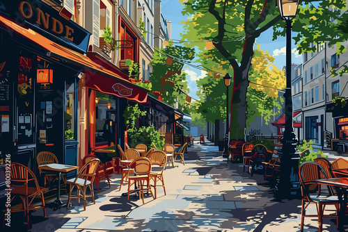 drawn street cafe © Irina