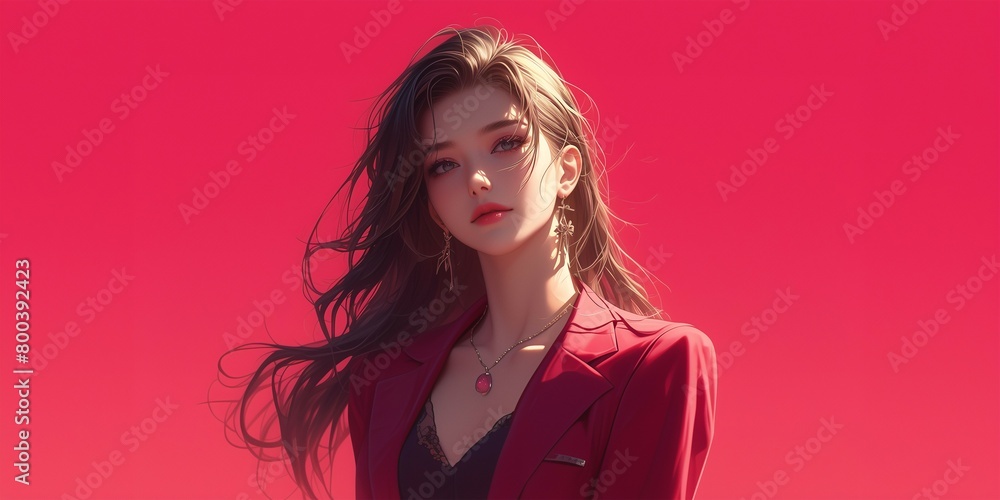 Fototapeta premium 긴 머리 여자