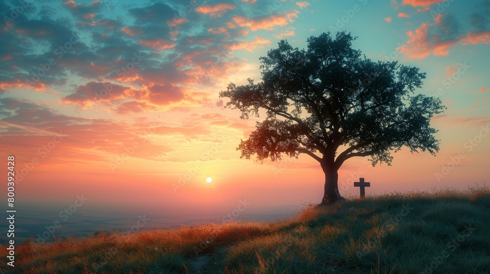 Fototapeta premium Solitude in Silhouette, generative ai