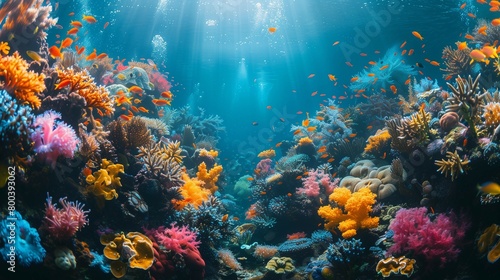 Fragile Beauty of the Ocean  Coral Reef Scene  generative ai