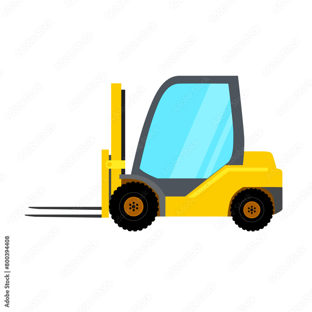 Fototapeta premium vector forklift truck isolated on white. Storage equipment icon set. Forklifts in various combinations