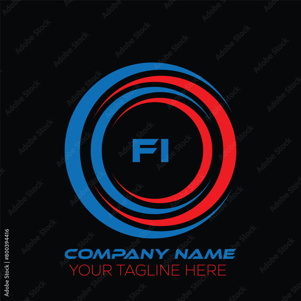 FI letter logo creative design. FI unique design. FI letter logo design on black background. FI letter logo creative design. FI unique design. FI letter logo design on black background.