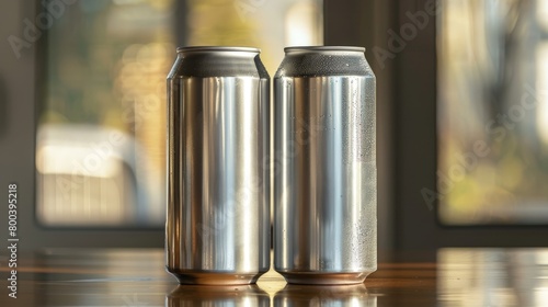 Product mockup aluminum can, poster with a place to copy space