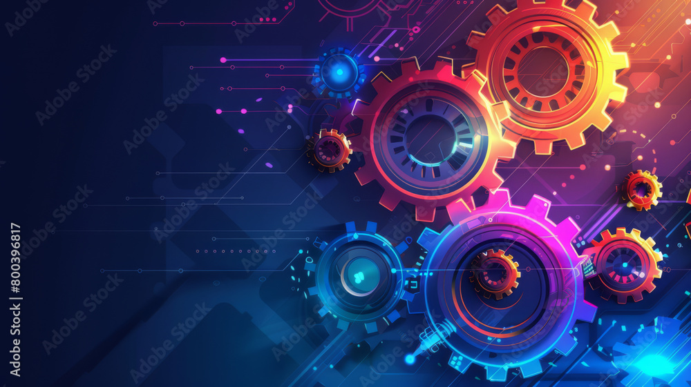 Abstract techno gear background with geometric colorful gear wheels. Space for gear text. Vector gears modern mechanism industrial . Technology gears Abstract techno gear background with geometric colorful gear wheels. Space for gear text. Vector gears modern mechanism industrial . Technology gears