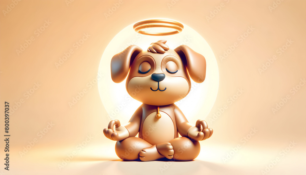 Funny Shiba Inu Dog Doing Yoga Meditation, Cartoon Style Dog Meditating in Lotus Position, Relaxing Shiba Inu Dog 3D Caricature, Peaceful and Calm Dog Funny Shiba Inu Dog Doing Yoga Meditation, Cartoon Style Dog Meditating in Lotus Position, Relaxing Shiba Inu Dog 3D Caricature, Peaceful and Calm Dog