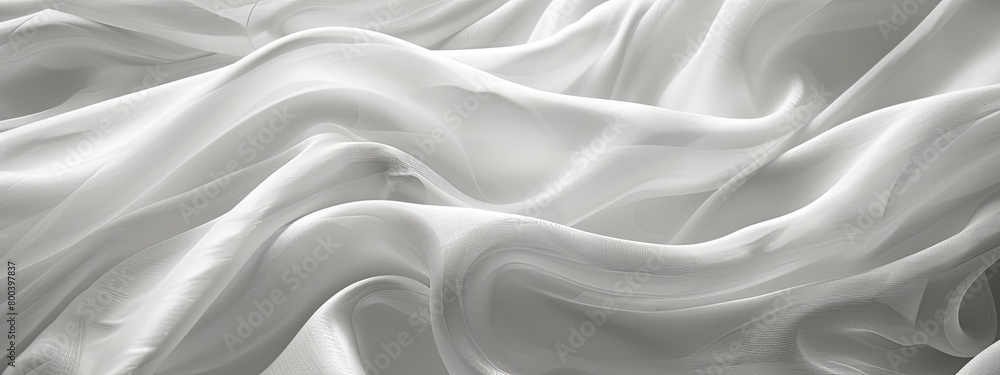A close-up view of flowing white fabric with intricate details. A close-up view of flowing white fabric with intricate details.