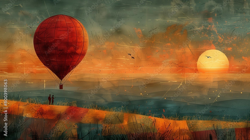 Obraz premium Adventure in the Skies, generative ai