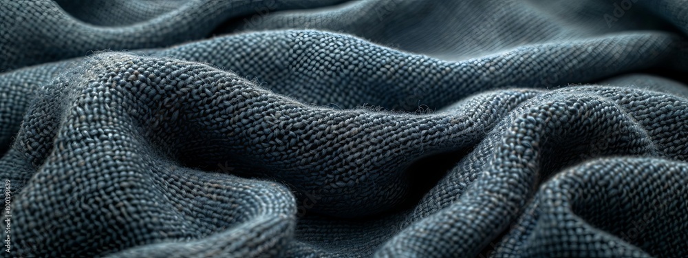 Close-up twisted black fabric with a refined texture. Close-up twisted black fabric with a refined texture.