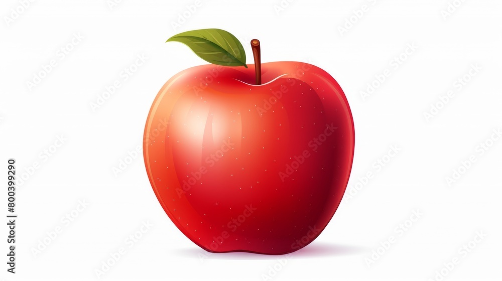 An intricately detailed digital illustration of a ripe, red apple with a realistic feel An intricately detailed digital illustration of a ripe, red apple with a realistic feel