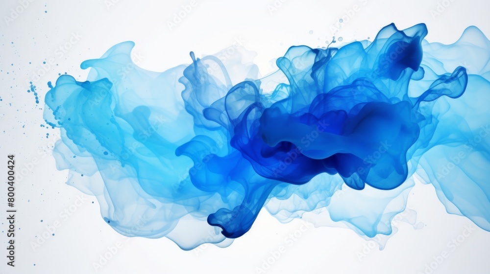 Vivid and dynamic, this image captures the movement of blue ink as it clouds through clear water Vivid and dynamic, this image captures the movement of blue ink as it clouds through clear water