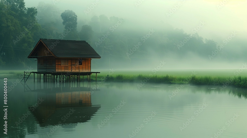 Fototapeta premium Peaceful Rural Life, generative ai