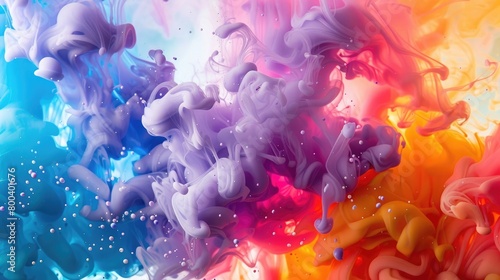 a mixture of colorful paints photo