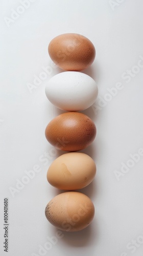 Eggs in different shades of brown and white