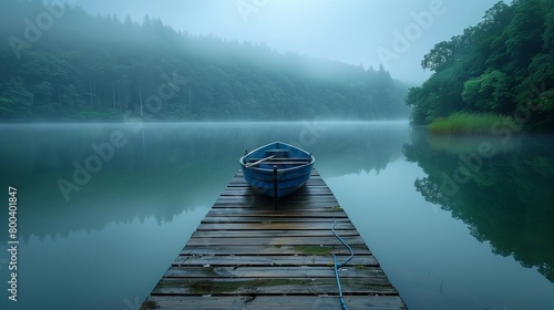 Poetic Serenity: Foggy Lake Reflections, generative ai