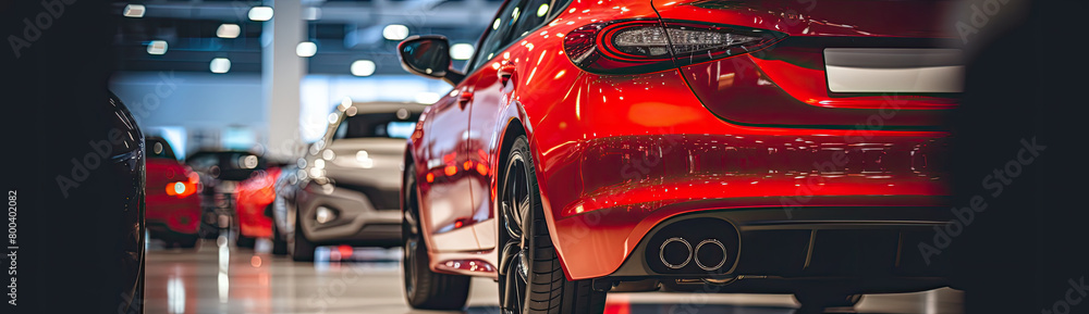 Vibrant Showcase: Colorful Cars Illuminated in Glowing Dealership Lineup Vibrant Showcase: Colorful Cars Illuminated in Glowing Dealership Lineup