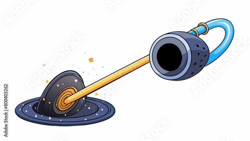 A black hole is like a vacuum cleaner in space with its powerful suction force pulling in gas dust and even light particles making it impossible to. Cartoon Vector.