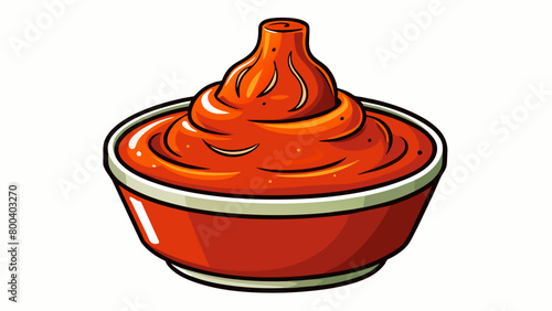 A bold and pungent sauce that adds depth and richness to any dish.  on white background . Cartoon Vector.
