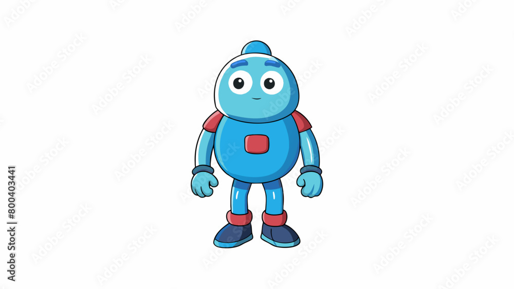 Fototapeta premium A character from a popular cartoon made of soft rubbery material and designed to be stretchable and flexible. on white background . Cartoon Vector.
