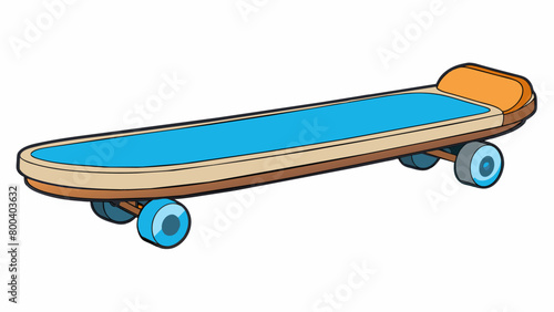 A compact and lightweight board with a wide flat platform used for standing. It has a curved handlebar for balance and control and features LED lights. Cartoon Vector.