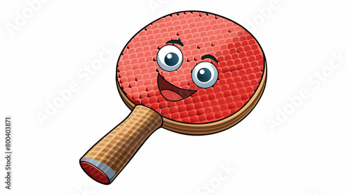 A cylindrical hollow object made of lightweight material such as carbon fiber used for hitting a small aerodynamic ball in the game of table tennis.. Cartoon Vector.