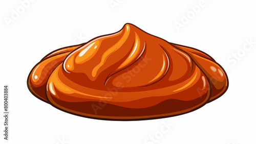 A dark amber liquid smooth and silky to the touch commonly used as a base for homemade marinades and salad dressings.  on white background . Cartoon Vector.