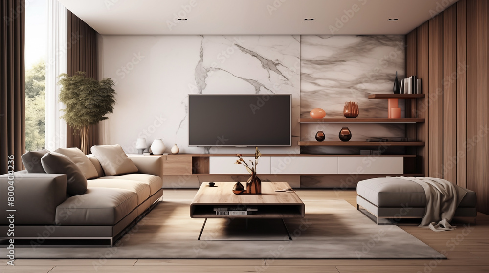 Fototapeta premium Modern Contemporary living room interior.