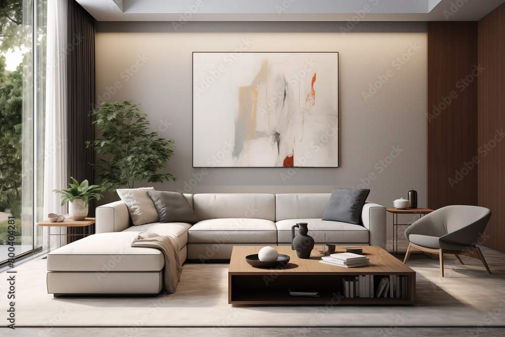 Fototapeta premium Modern Contemporary living room interior.