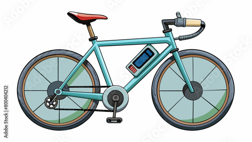 A futuristiclooking bicycle with a lightweight carbon fiber frame. It has narrow airfilled tires and disc brakes for a smooth ride. The seat is. Cartoon Vector.