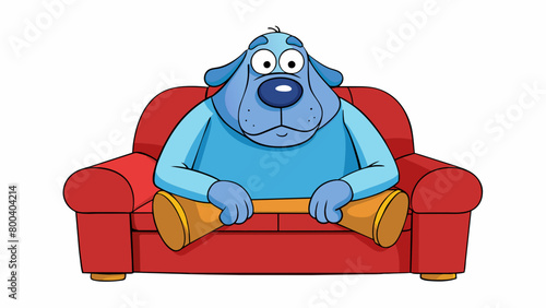 A gentle giant with a gentle droopy face and large droopy ears often seen lounging on the couch providing comfort and companionship to its owner. . Cartoon Vector.