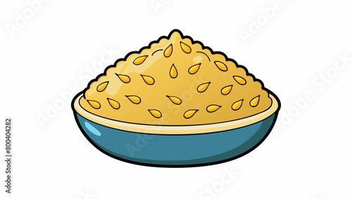 A glutenfree alternative to couscous or bulgur wheat with a mild slightly sweet taste and a fluffy light texture.  on white background . Cartoon Vector.