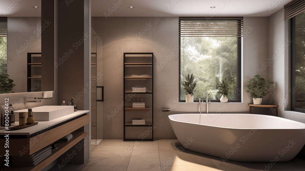 Modern Contemporary bathroom interior. Modern Contemporary bathroom interior.