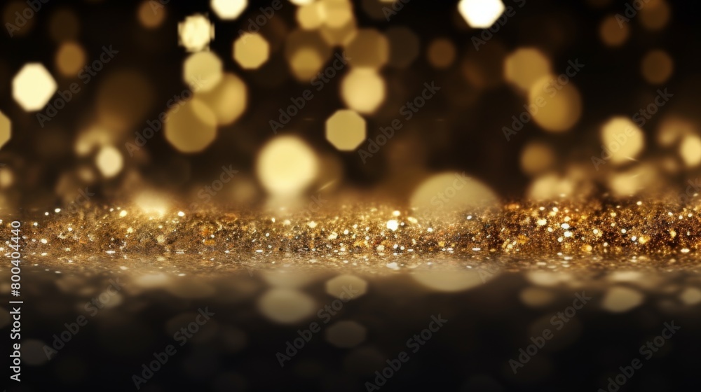 An elegant, abstract image capturing the essence of bokeh effect with sparkling golden lights against a dark, out-of-focus backdrop An elegant, abstract image capturing the essence of bokeh effect with sparkling golden lights against a dark, out-of-focus backdrop