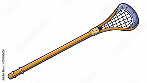A lacrosse stick is a powerful weapon on the field. Its strong and lightweight shaft allows players to run pass and shoot with ease. The head is. Cartoon Vector.