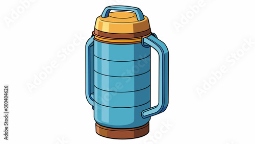 A large heavyduty thermos with a wide base for stability and a tall narrow shape for increased capacity. Its durable plastic exterior is perfect for. Cartoon Vector.
