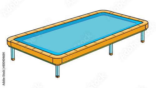 A large rectangular piece of fabric stretched taut over a narrow trampoline frame allowing professional gymnasts to achieve impressive heights and. Cartoon Vector.