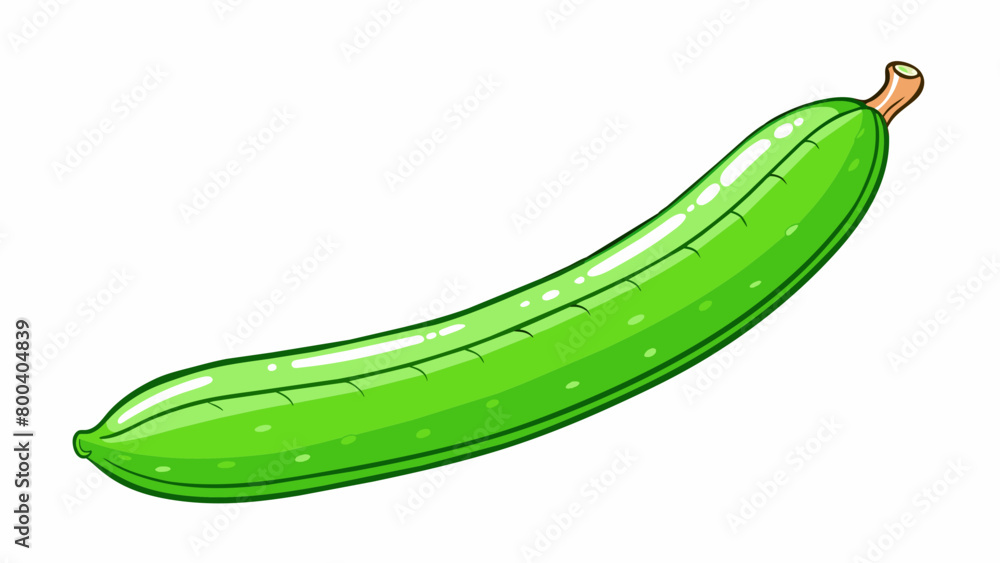A long slender bean with a light green color and a slightly curved shape. It has a crunchy texture and a fresh slightly sweet taste. on white. Cartoon Vector. A long slender bean with a light green color and a slightly curved shape. It has a crunchy texture and a fresh slightly sweet taste. on white. Cartoon Vector.