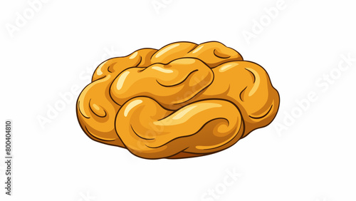 A light brown paste with a rich velvety texture and a slightly salty taste from roasted cashews.  on white background . Cartoon Vector.