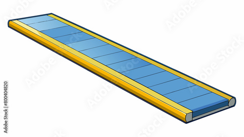 A long narrow mat made of foam and covered in a smooth vinyl material ideal for perfecting balance beam routines and dismounts.  on white. Cartoon Vector.